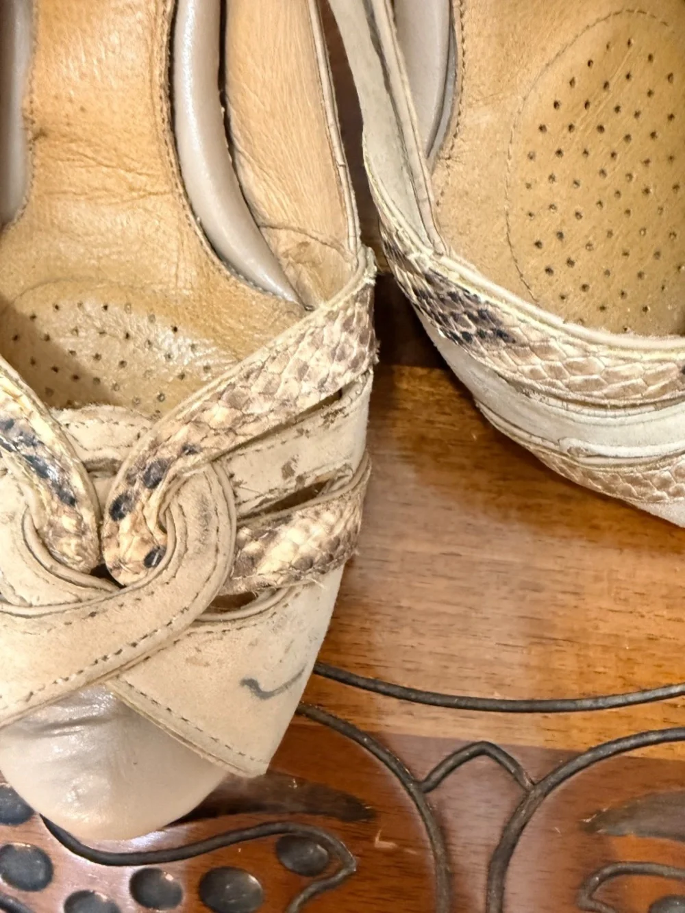 Nurture Leather Heels Size 8M Peep Toe 2